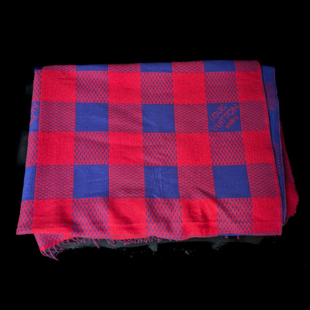 LOUIS VUITTON Damier Masai Large Wool Rug Blanket - RARE - Picture 6 of 16